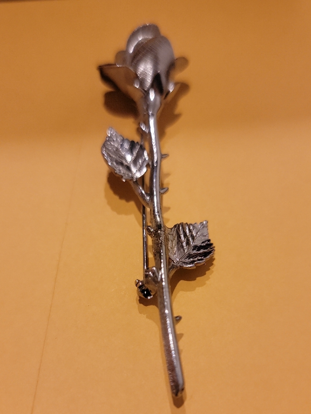 Vintage Rose Brooch Pin Pendant Silver Tone Jewelry